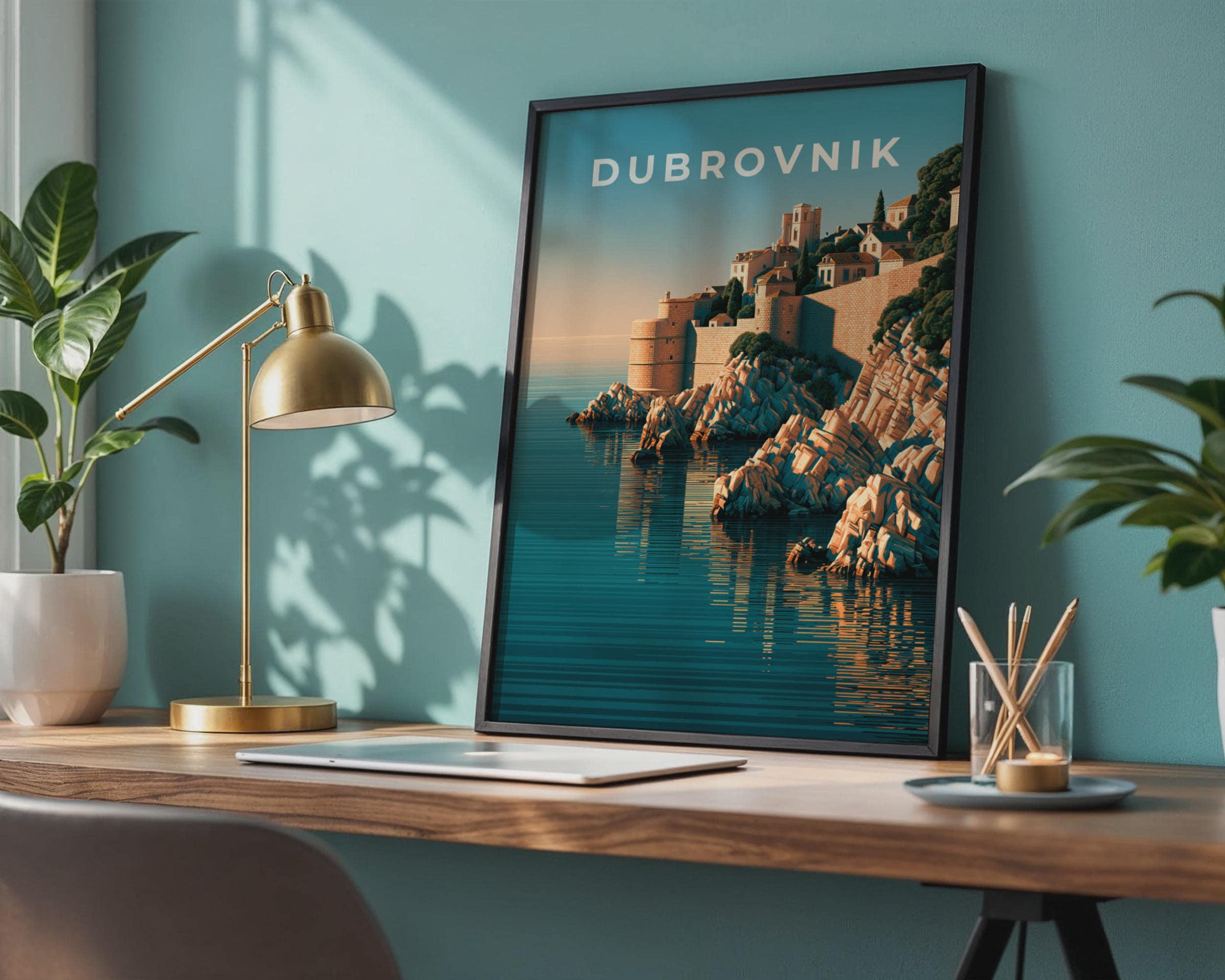 Dubrovnik Coastal Cityscape Art Print - Travel Wall Art