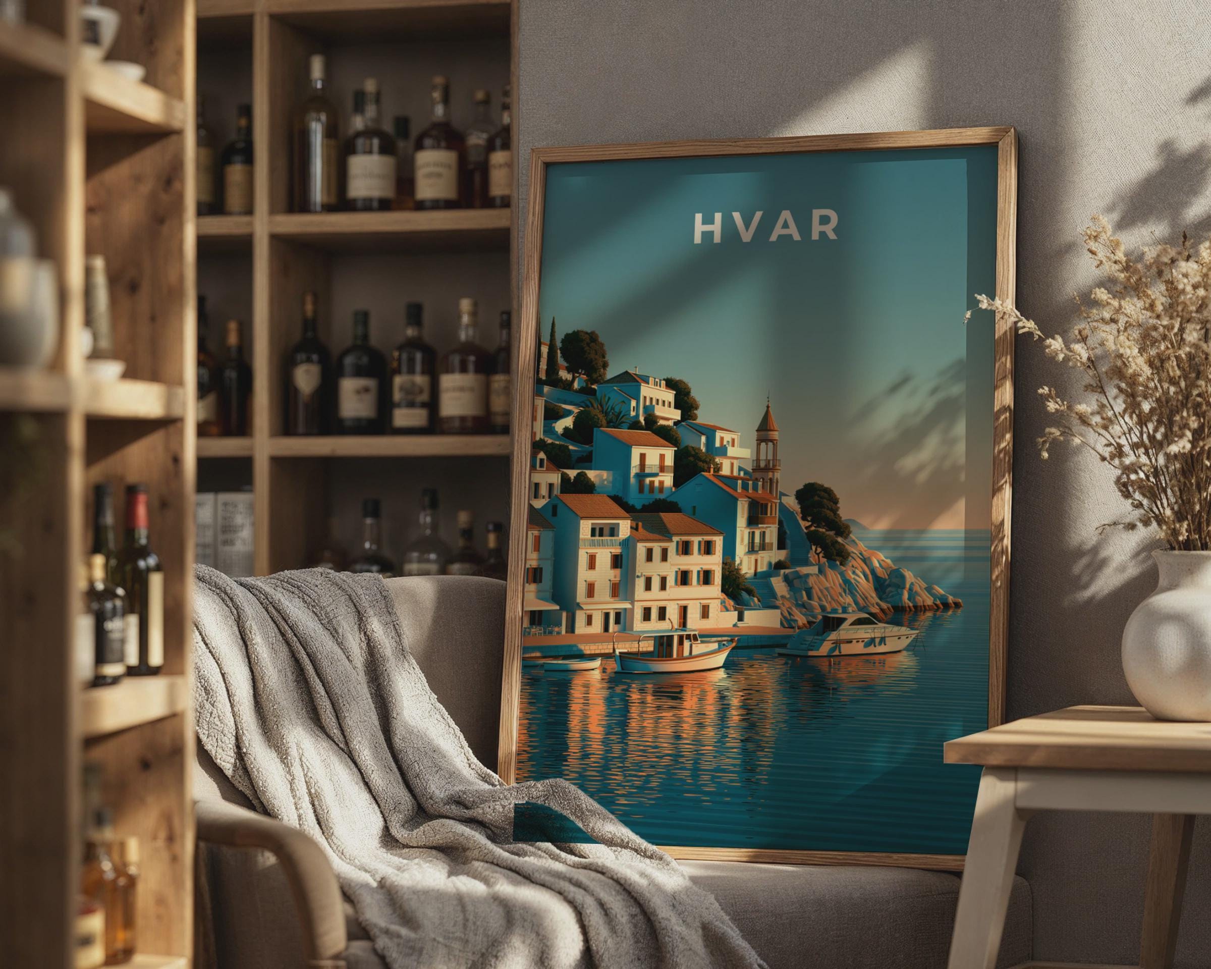 Hvar Coastal Artwork Print - Travel Wall Art
