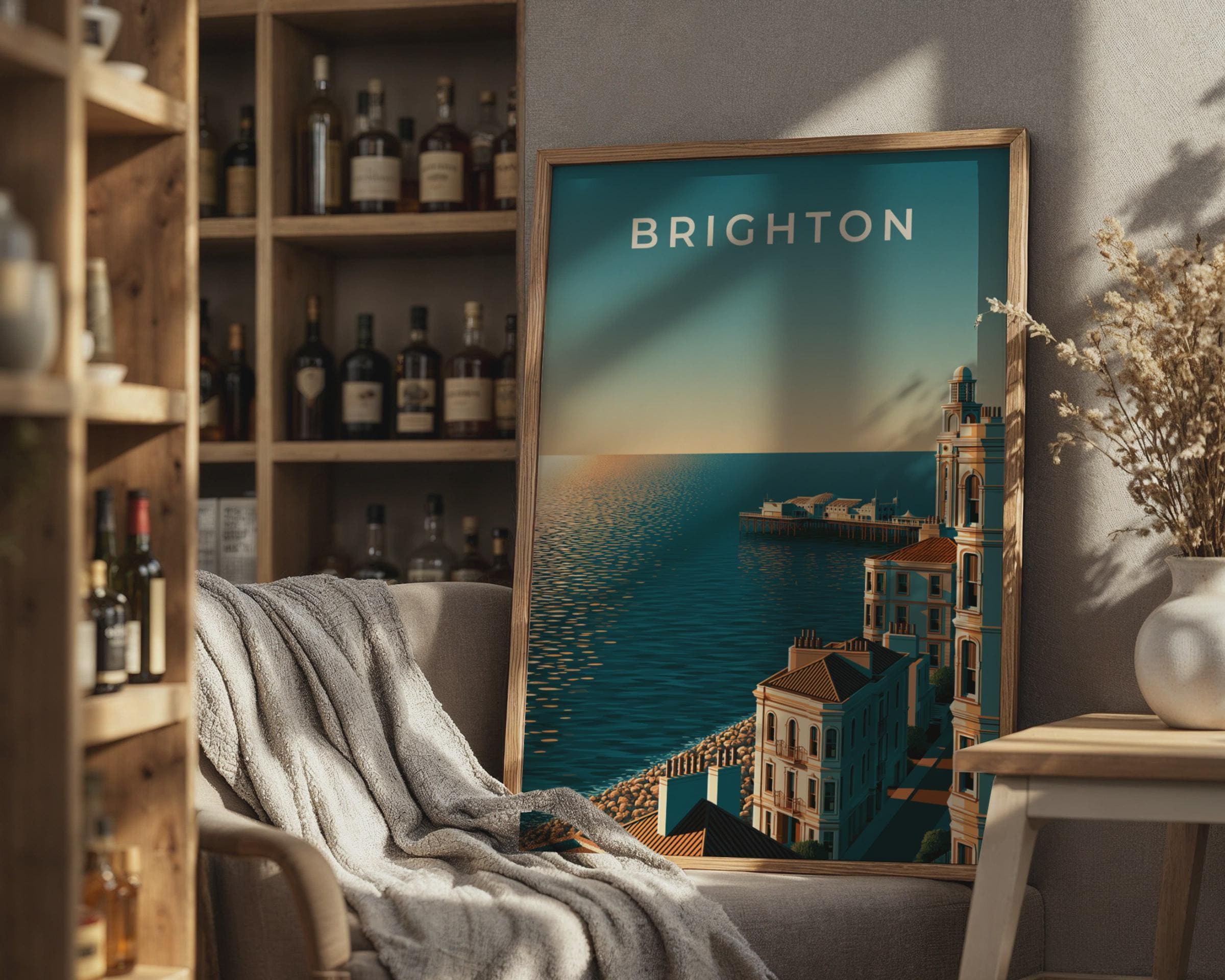 Brighton Coastal Wall Art Print - Travel Wall Art