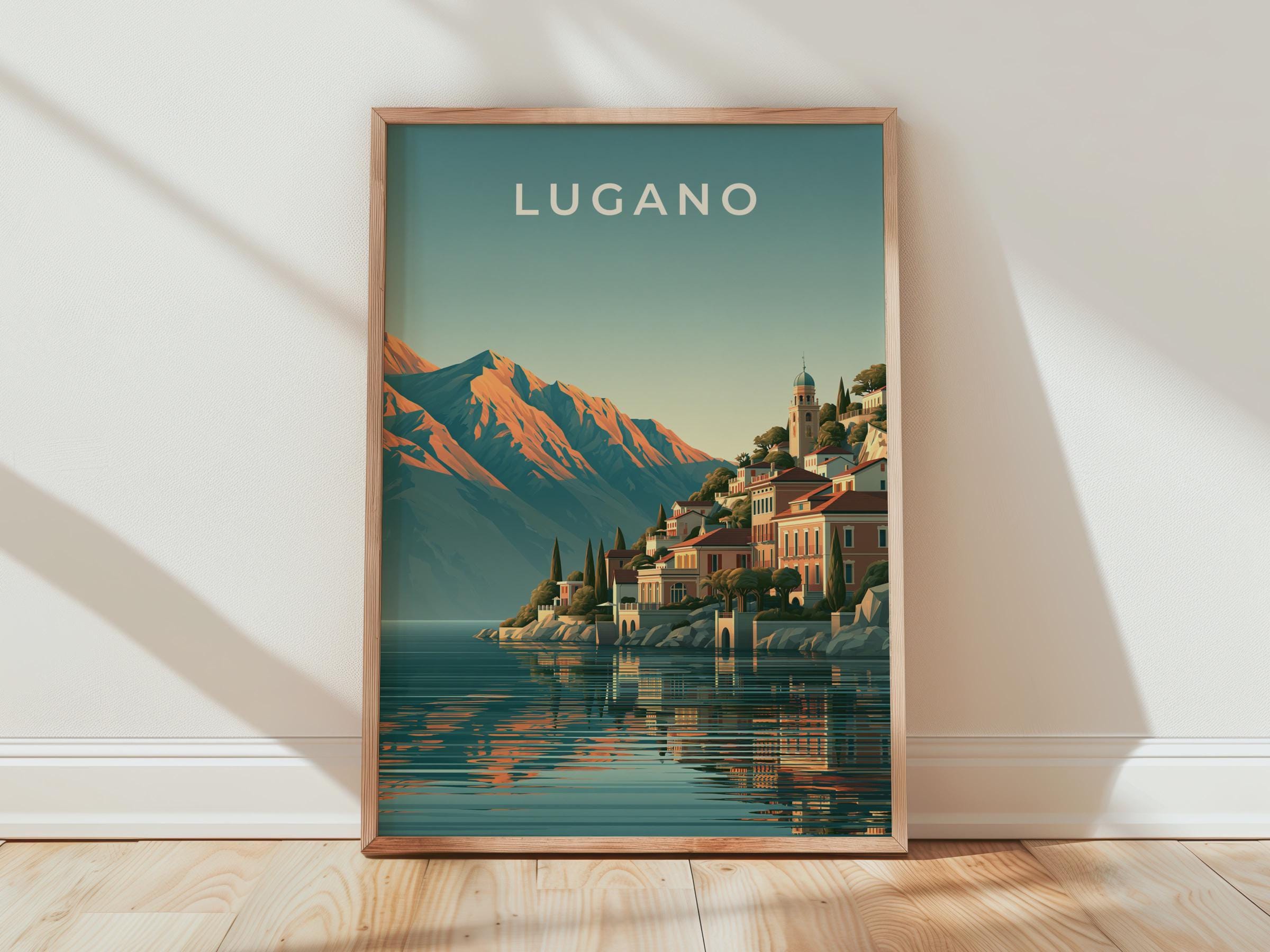 Lugano Poster Scenic Art Print - Travel Wall Art
