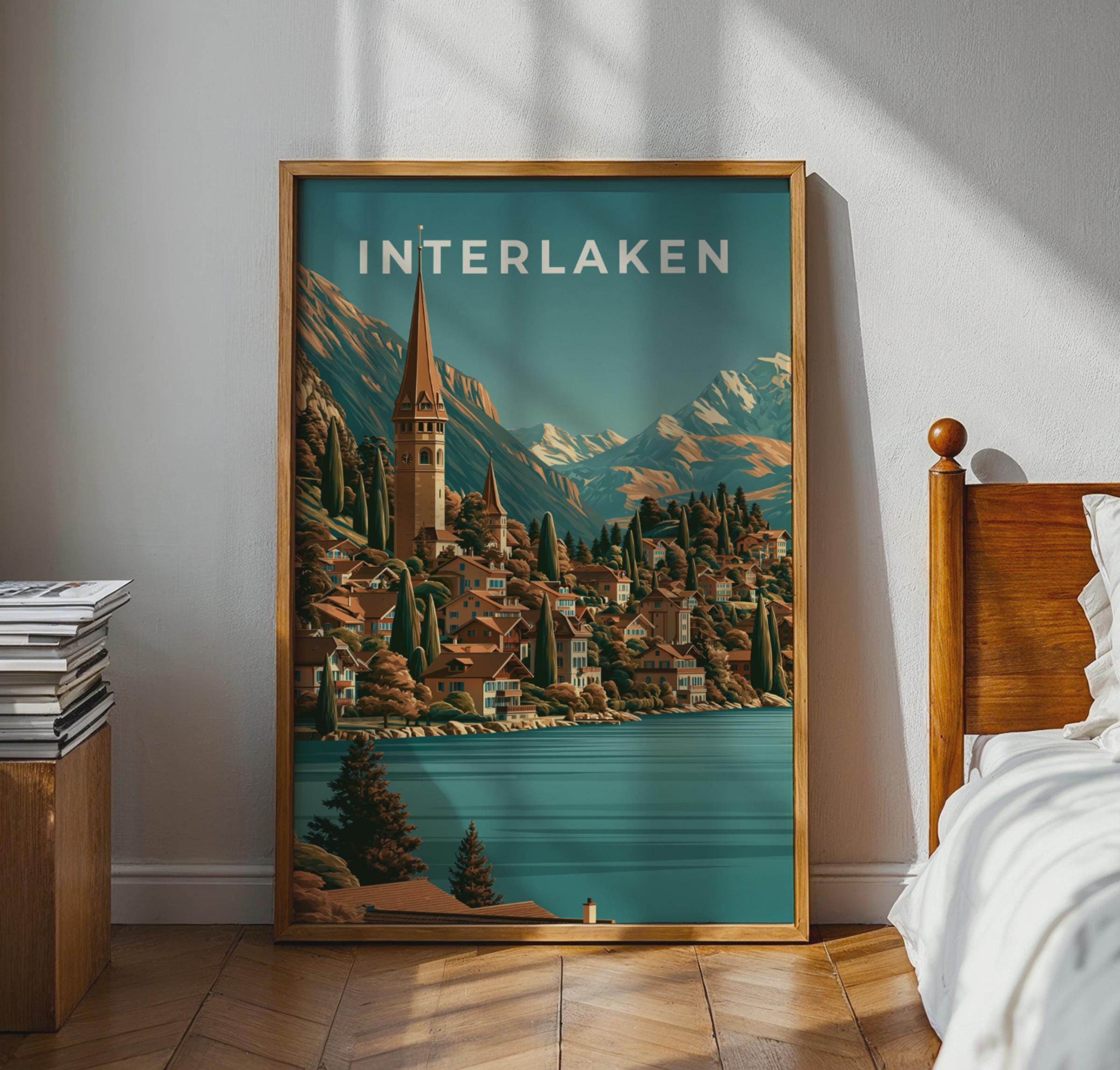 Interlaken Vintage Landscape Print - Travel Wall Art