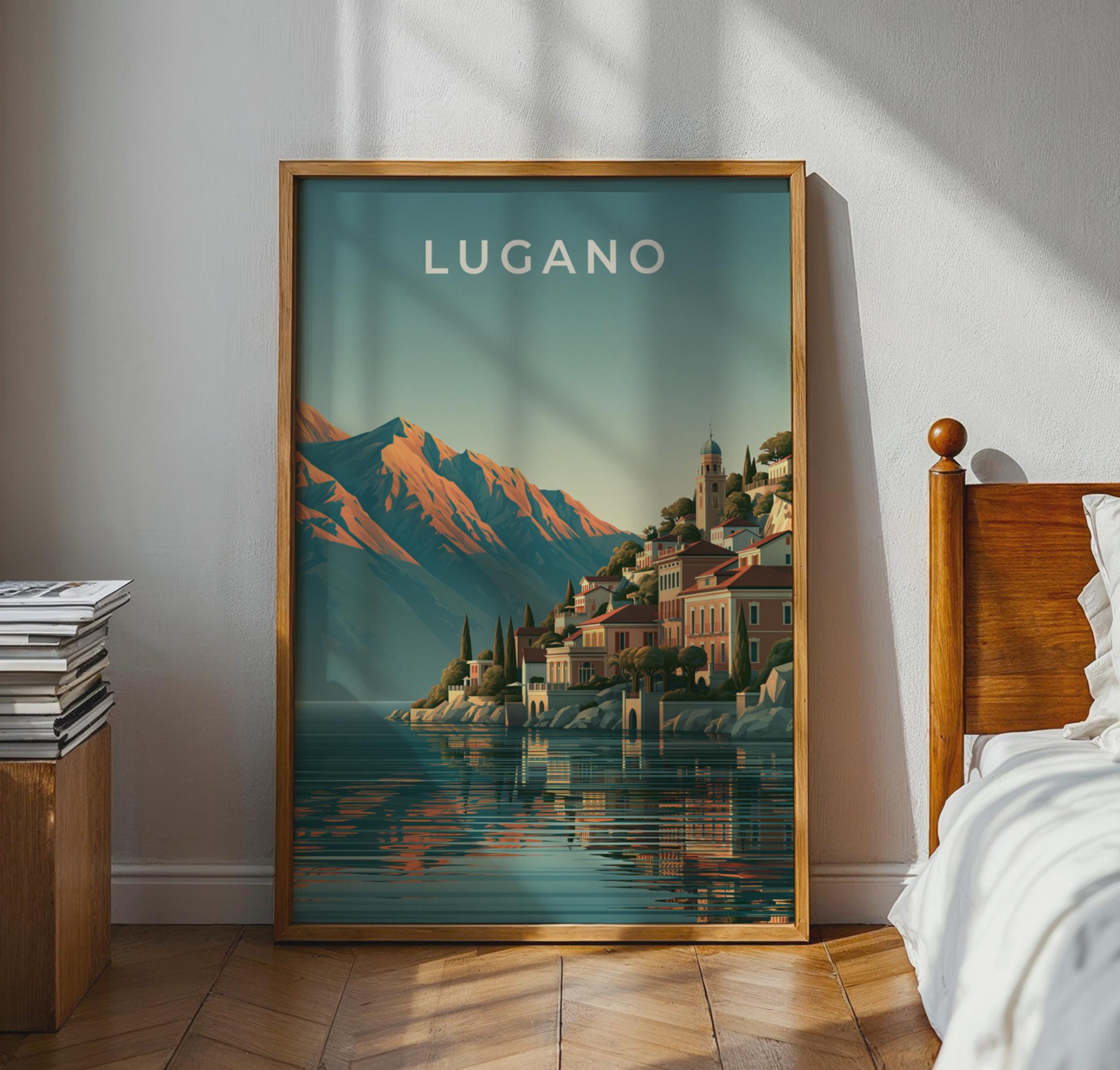 Lugano Poster Scenic Art Print - Travel Wall Art