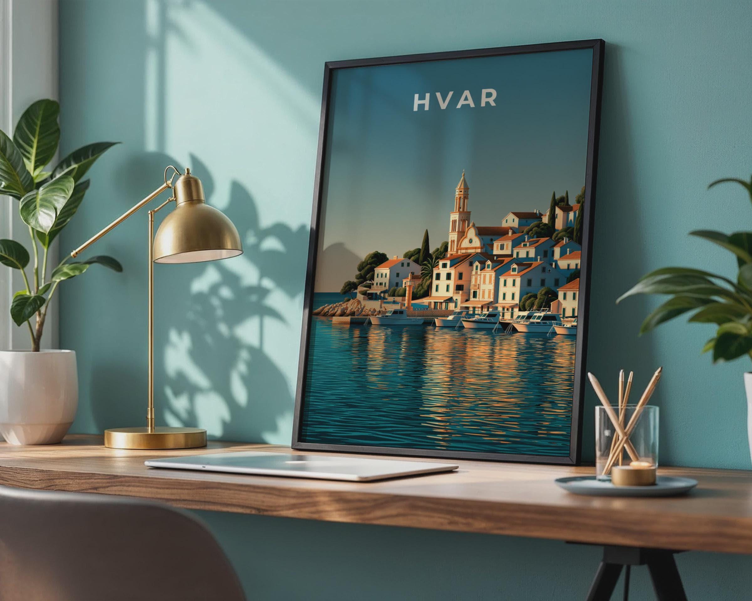 Hvar Coastal Art Print Poster - Travel Wall Art