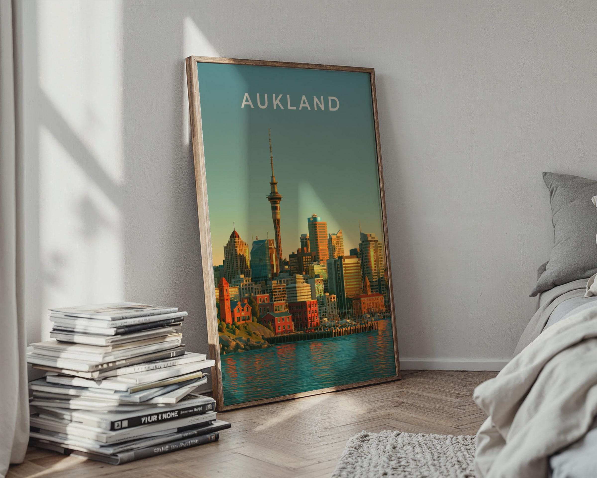 Auckland Skyline Modern Wall Art Print - Travel Wall Art