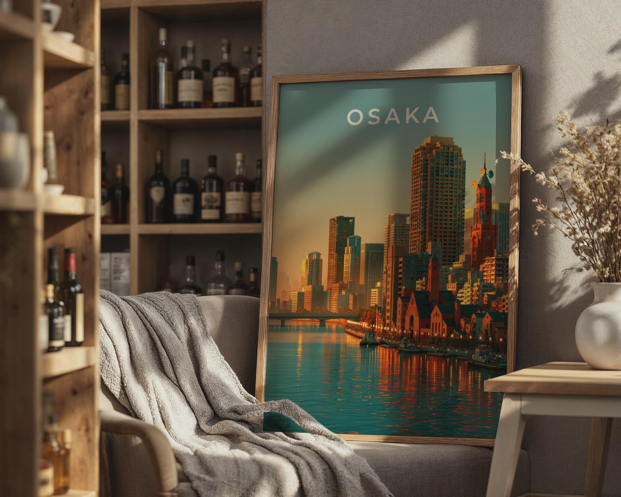 Osaka Cityscape Wall Art Print - Travel Wall Art