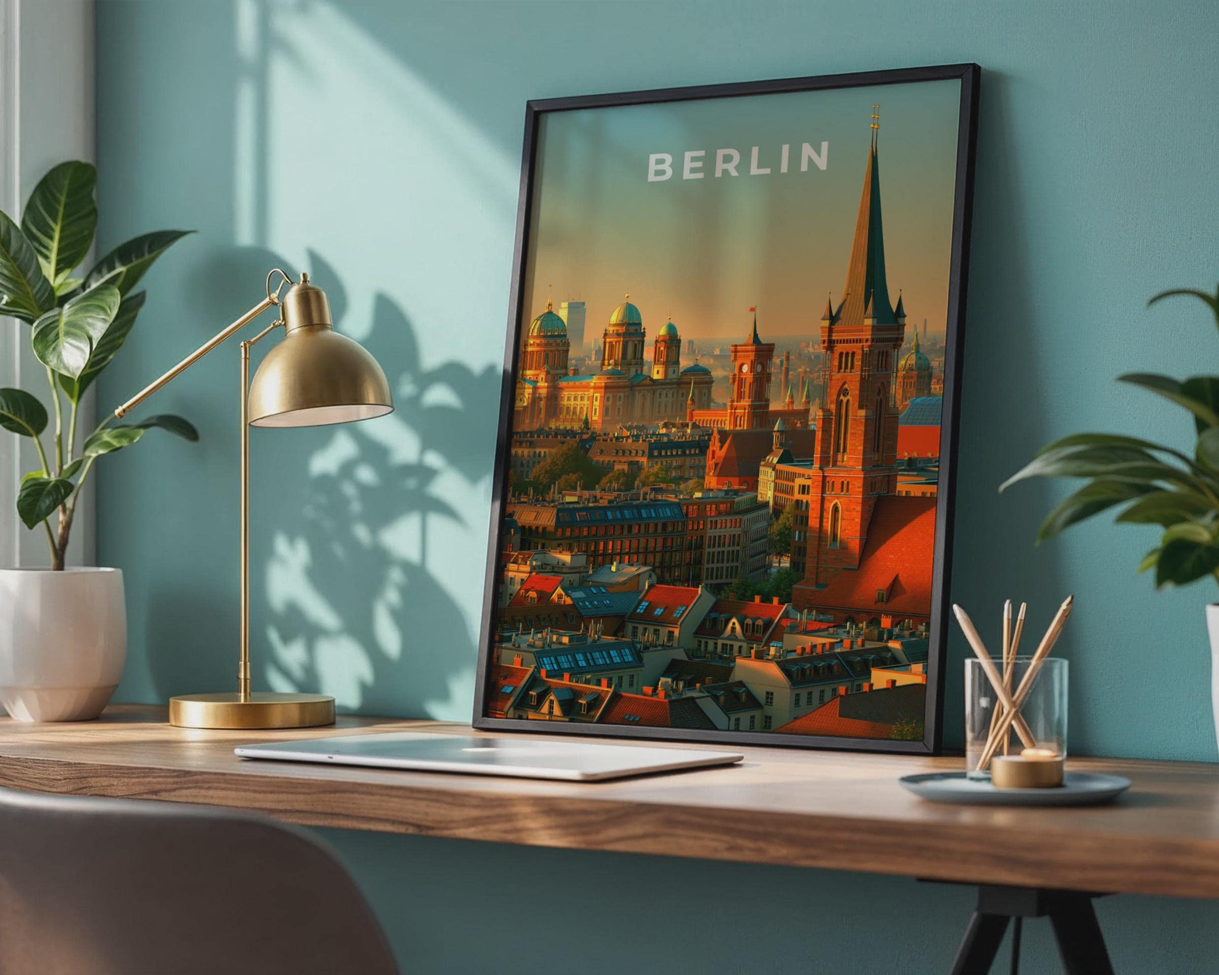 Berlin Cityscape Poster Urban Wall Art - Travel Wall Art