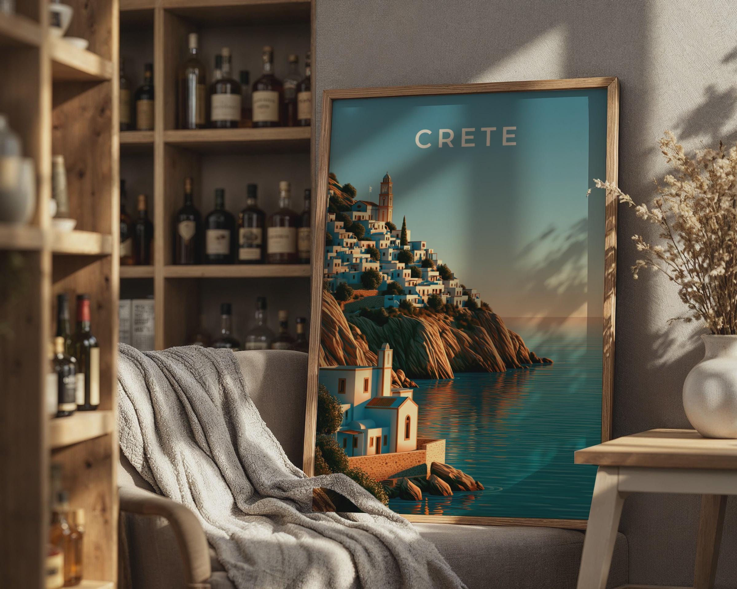 Crete Coastal Landscape Wall Art Print - Travel Wall Art