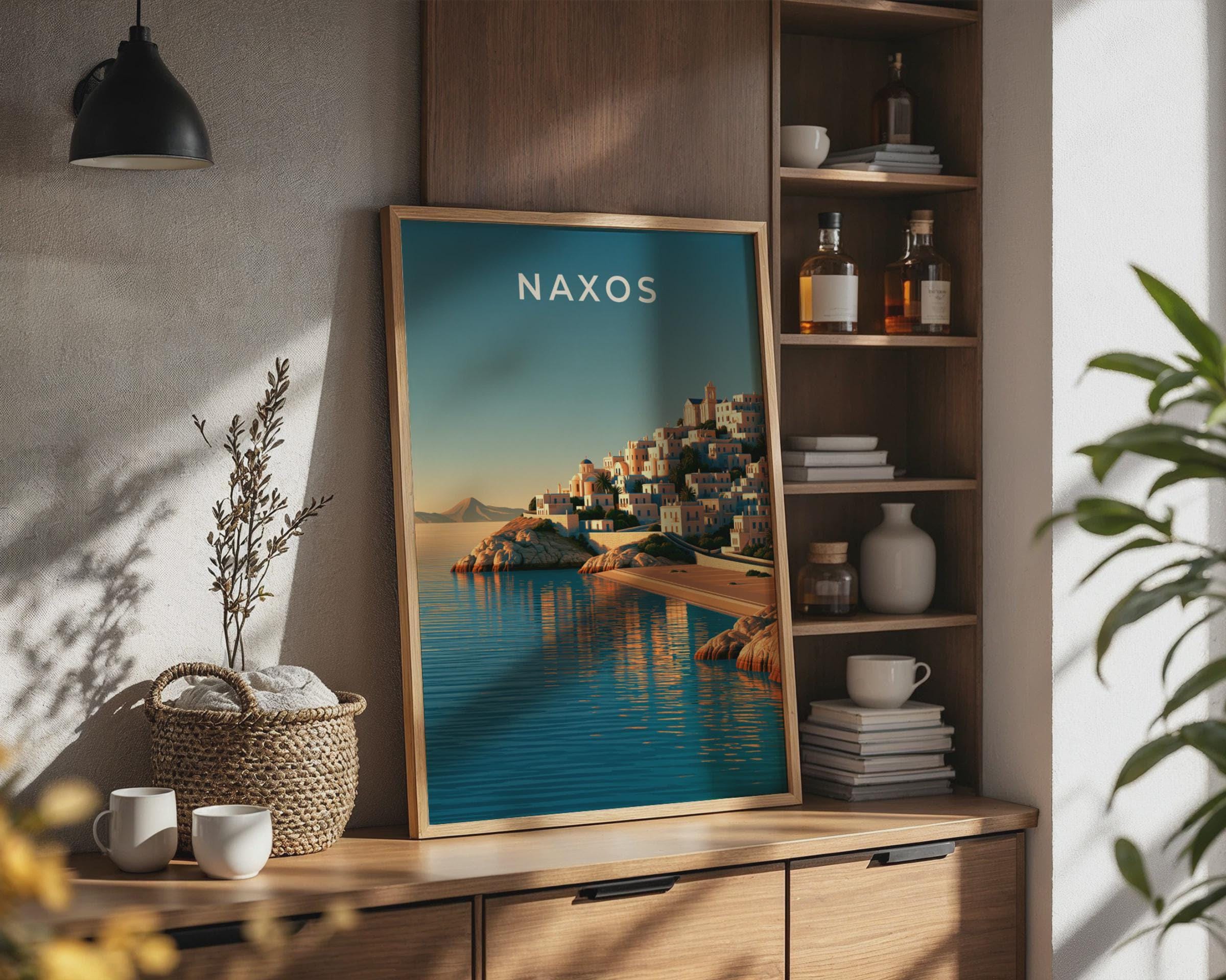 Naxos Coastal Art Print Greece Poster - Travel Wall Art