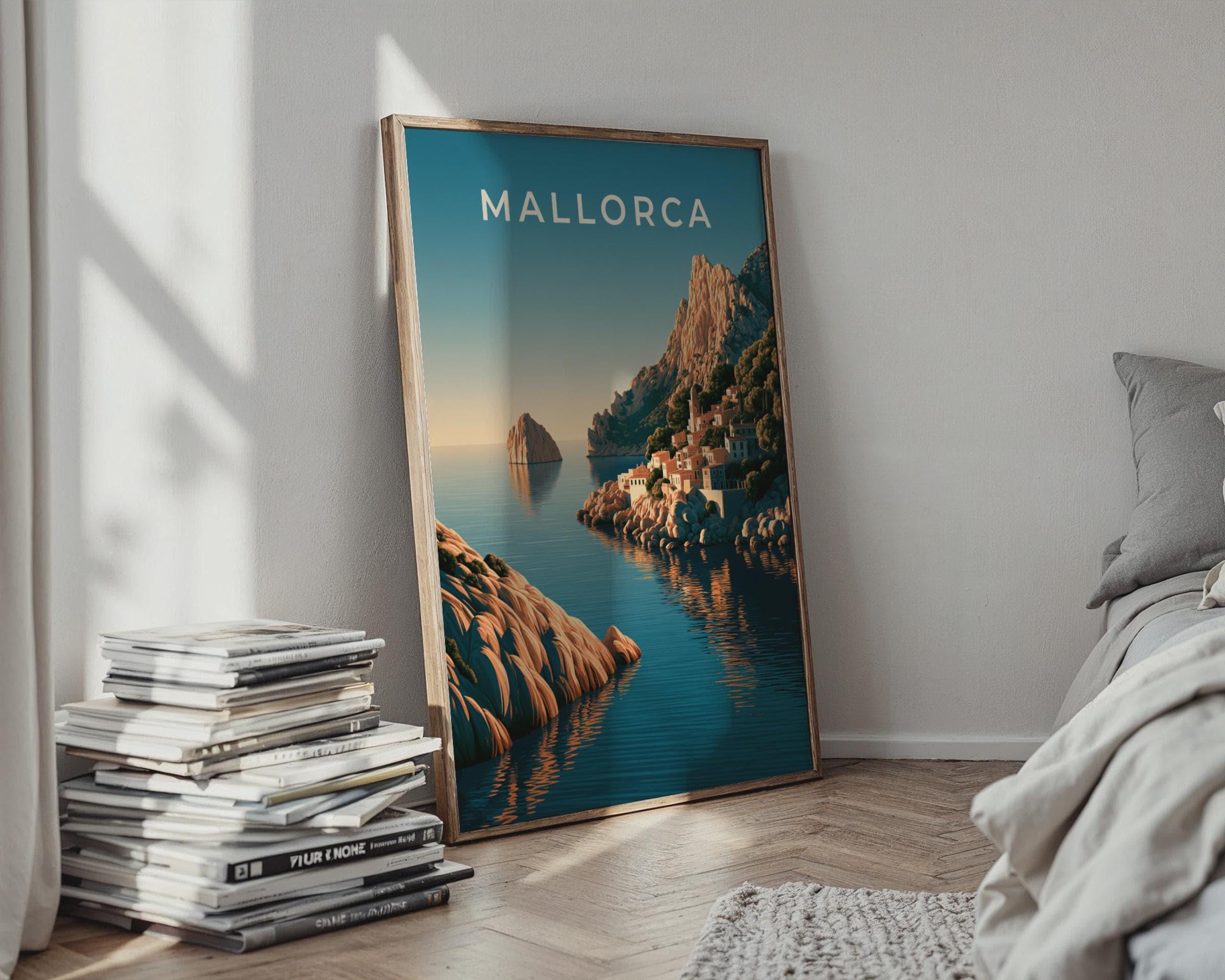 Mallorca Coastal Landscape Poster Art Print - Travel Wall Art