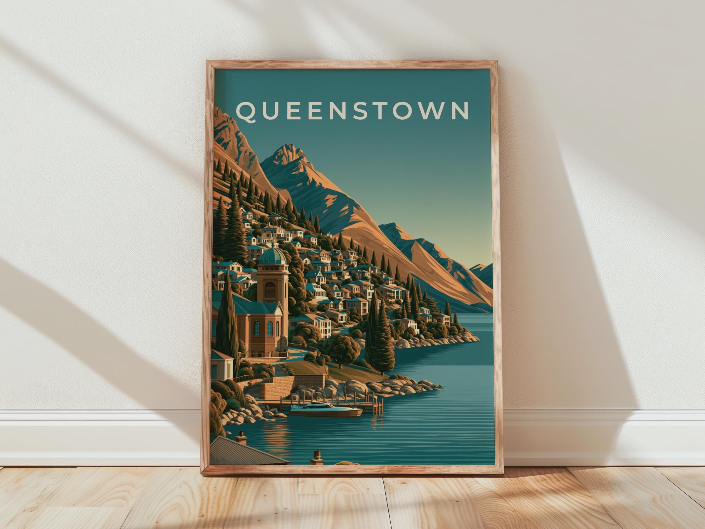 Queenstown Mountain Landscape Wall Art - Travel Wall Art
