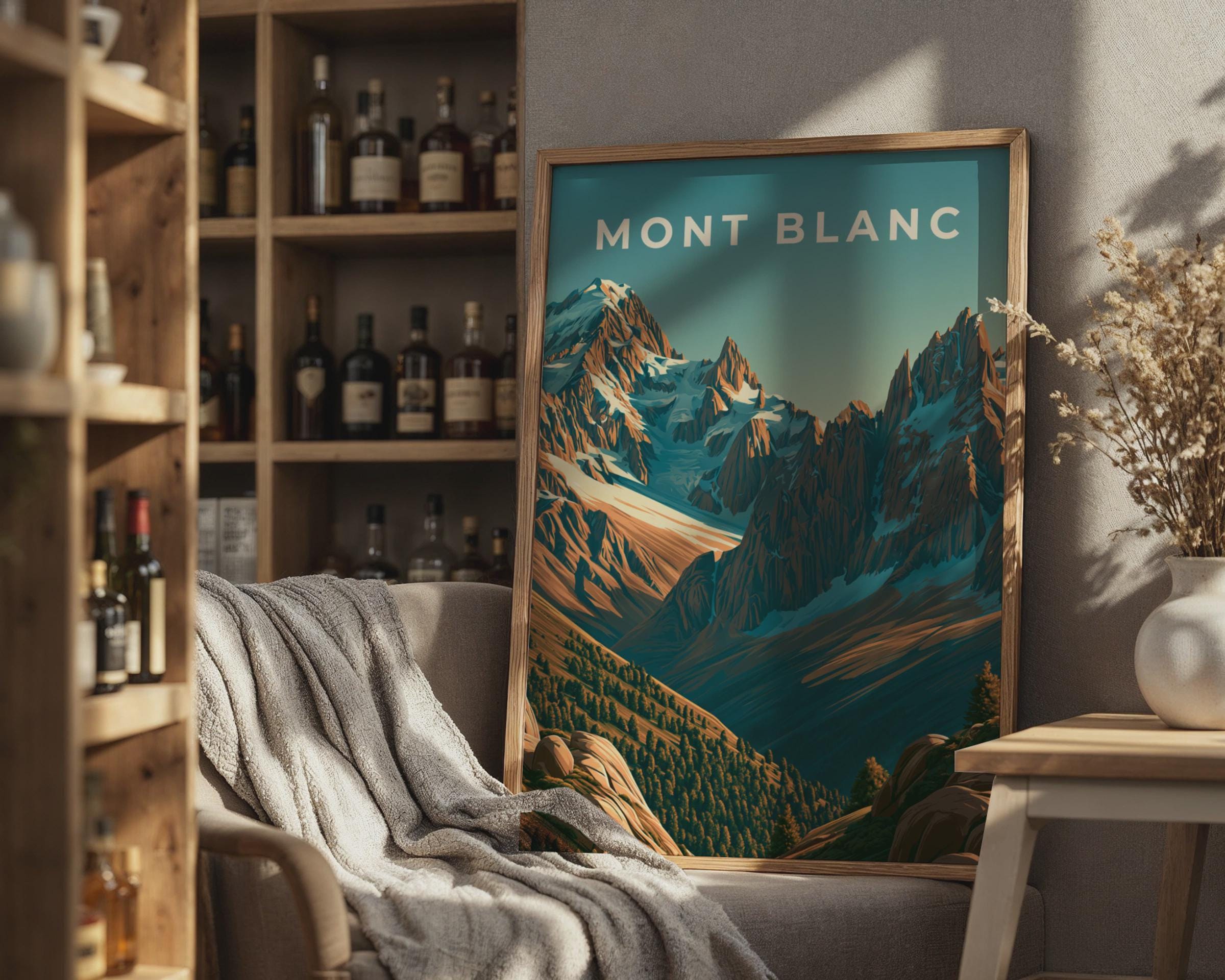 Mont Blanc Landscape Art Poster - Travel Wall Art