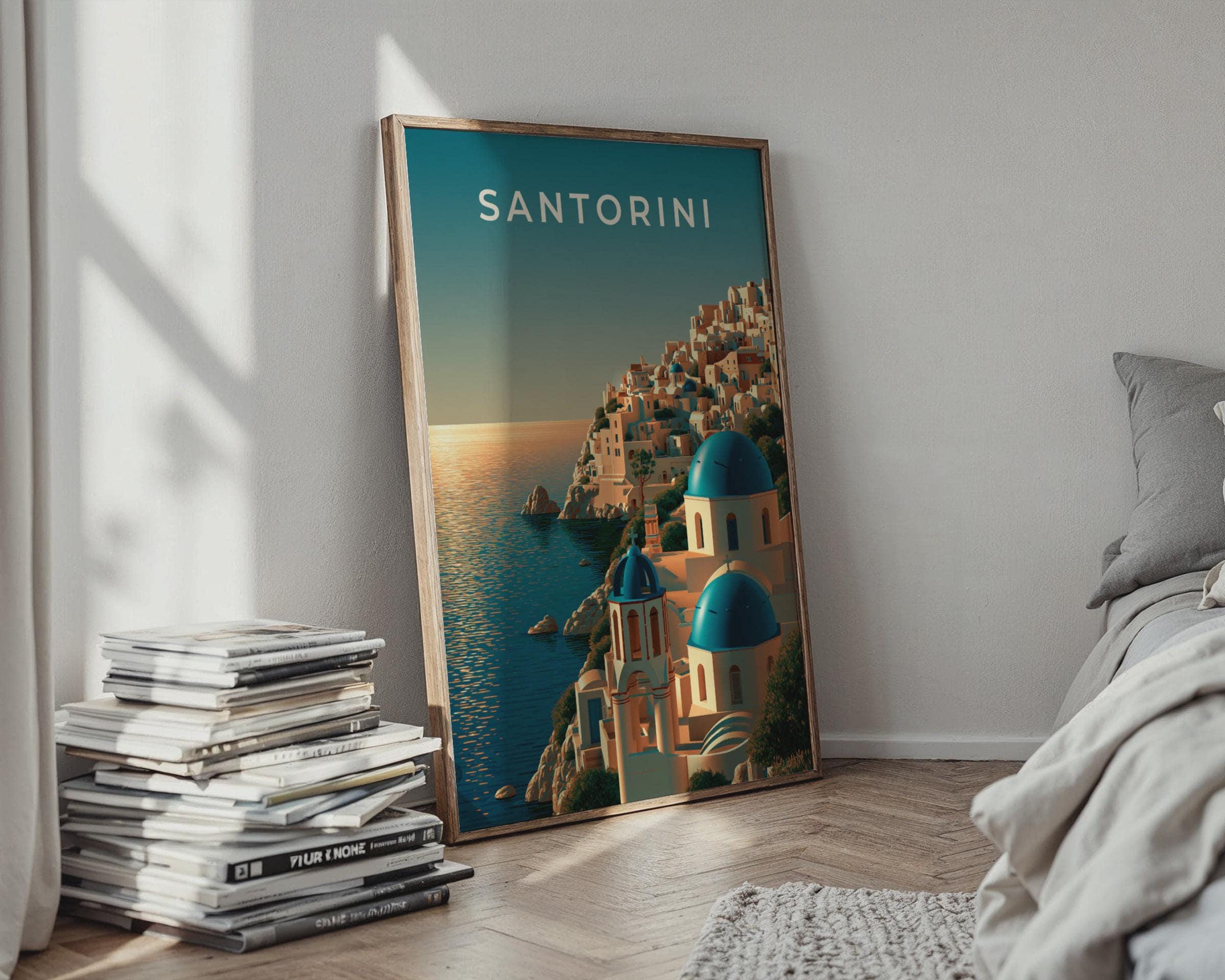 Santorini Print Coastal Wall Art Greek Architecture - Travel Wall Art
