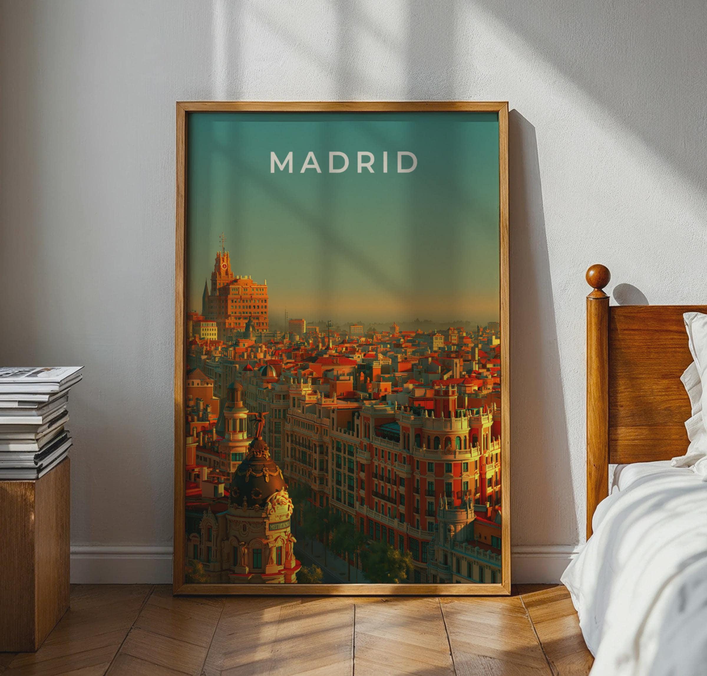 Madrid City Poster Urban Landscape Art Print - Travel Wall Art