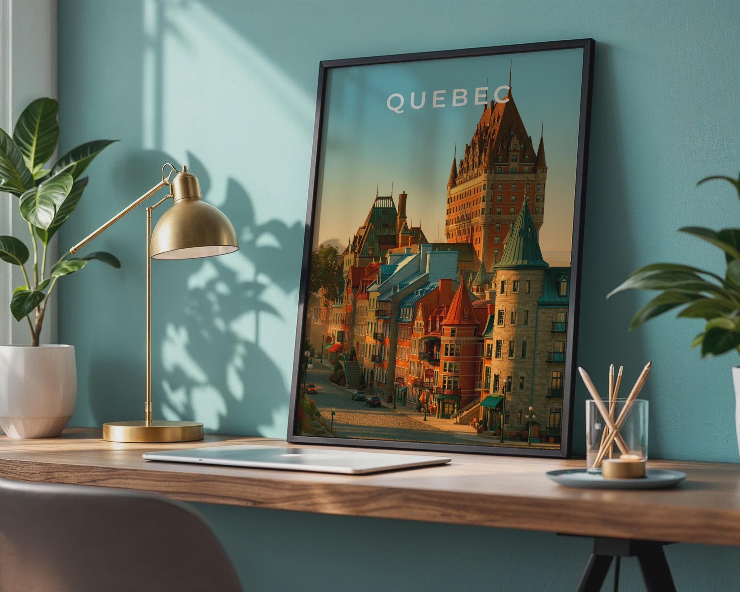 Quebec City Poster, Chateau Frontenac, Old Quebec Wall Art, Canada Print - Travel Wall Art