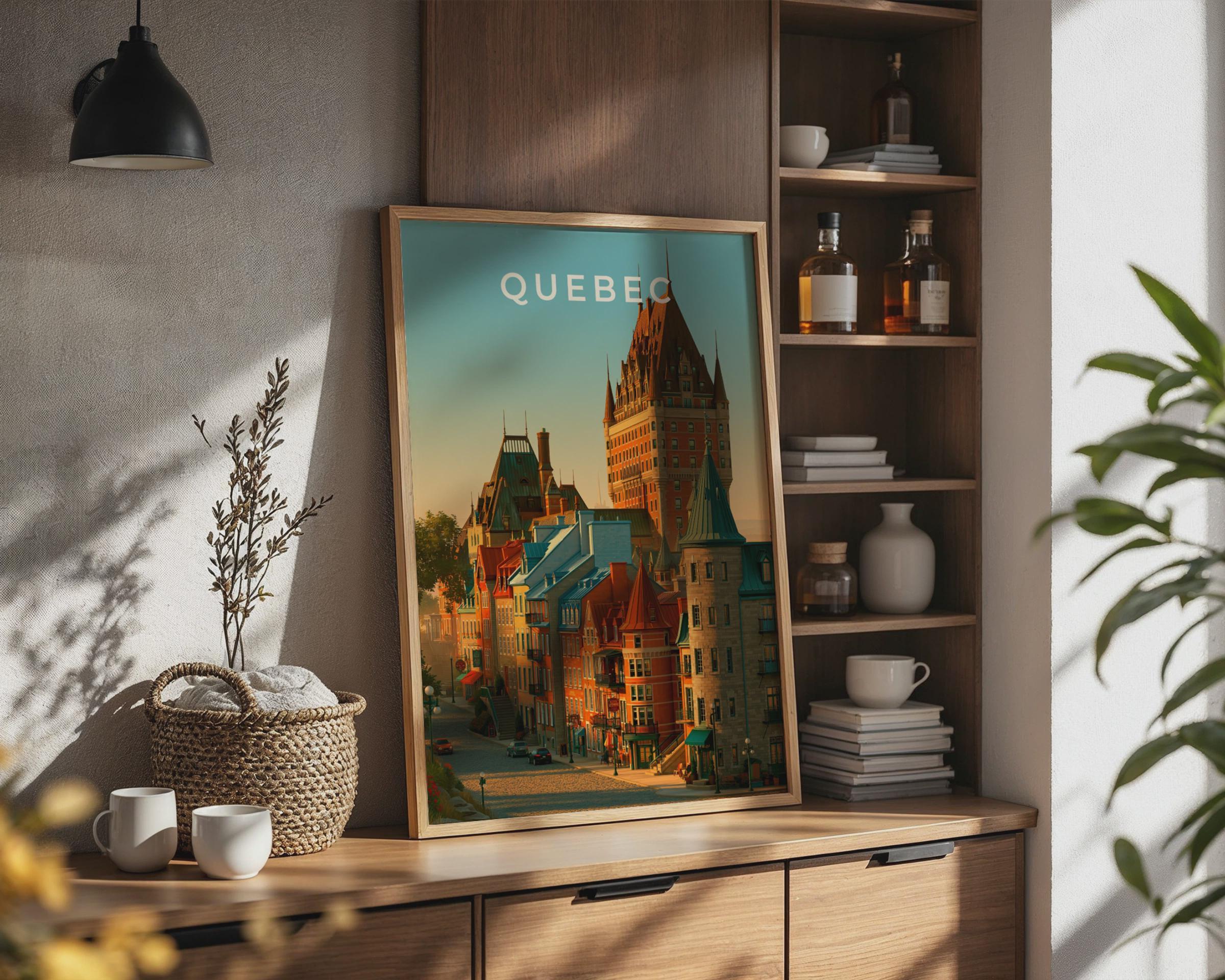 Quebec City Poster, Chateau Frontenac, Old Quebec Wall Art, Canada Print - Travel Wall Art