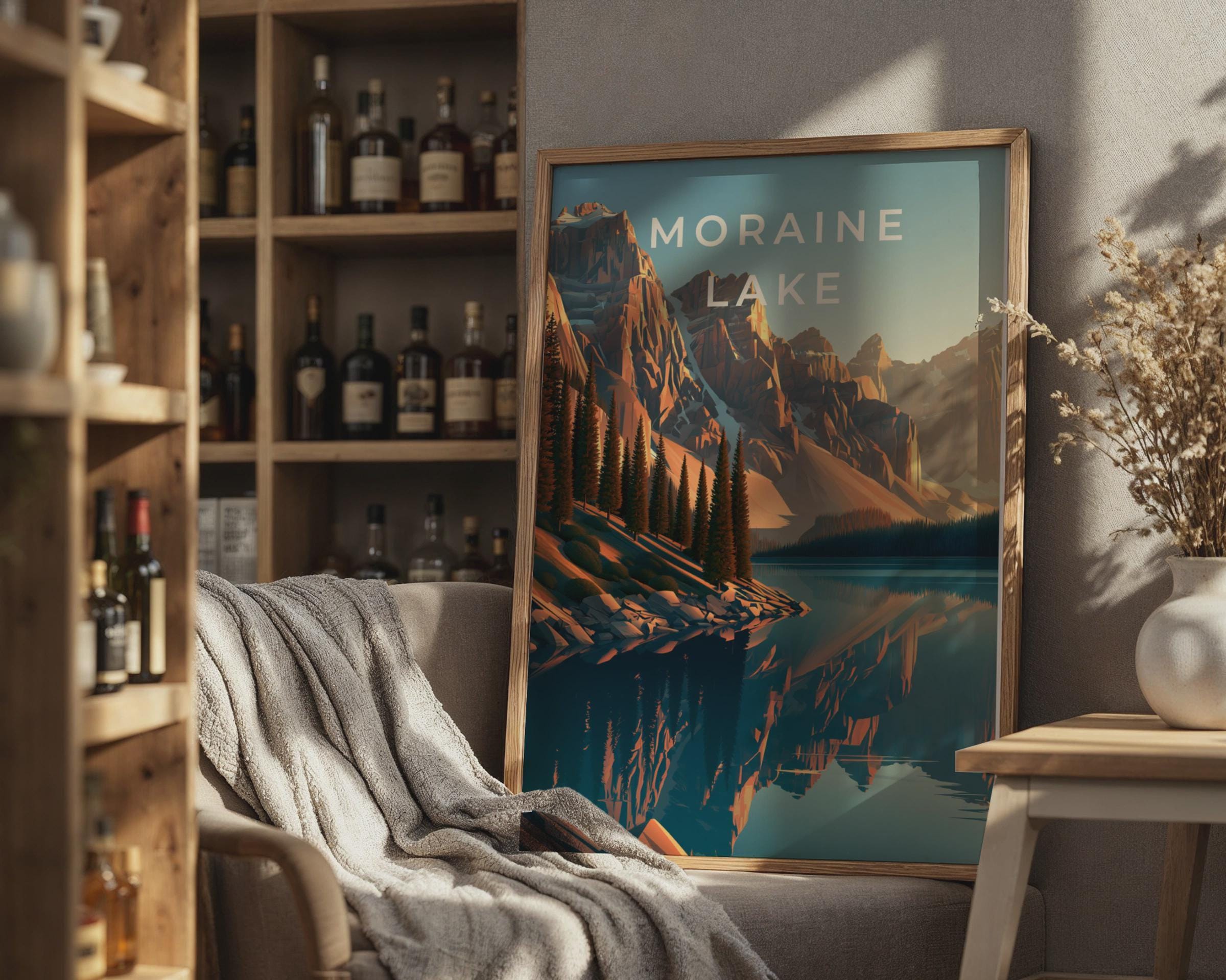 Moraine Lake Print, Banff Canada Mountain Wall Art, Rocky Mountain Poster - Travel Wall Art