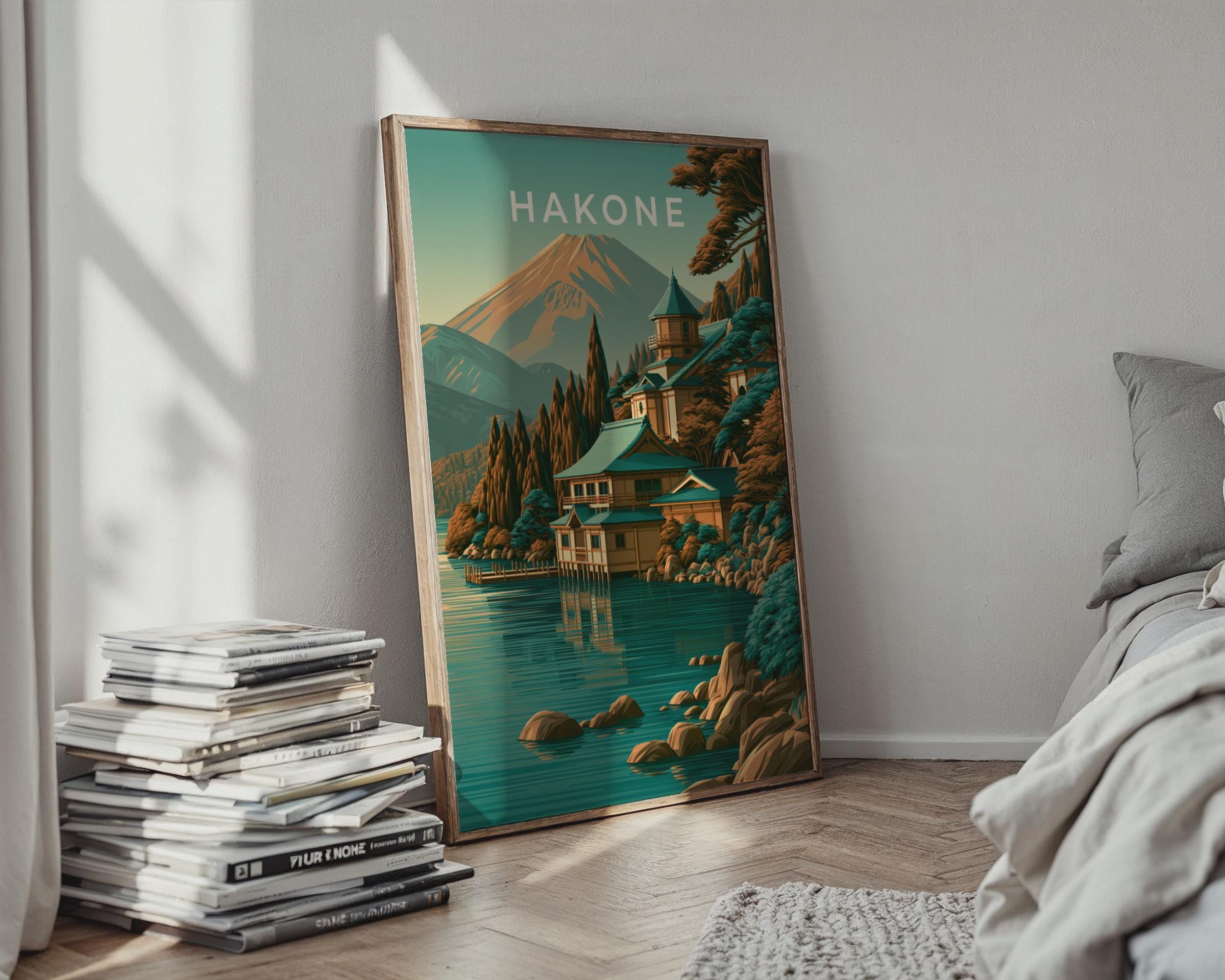 Hakone Japan Print, Lake Ashi Mount Fuji Poster, Vintage Japanese Wall Art - Travel Wall Art