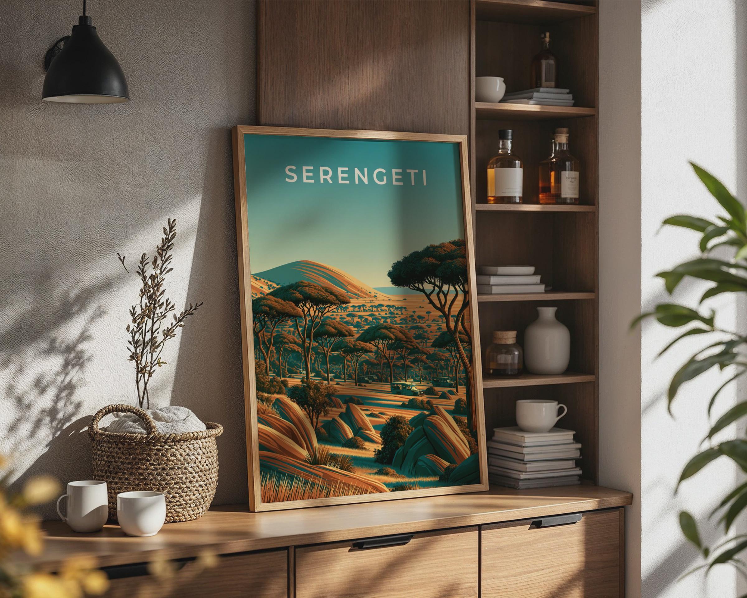 Serengeti Print, Africa Safari Wall Art, Savanna Landscape Poster - Travel Wall Art