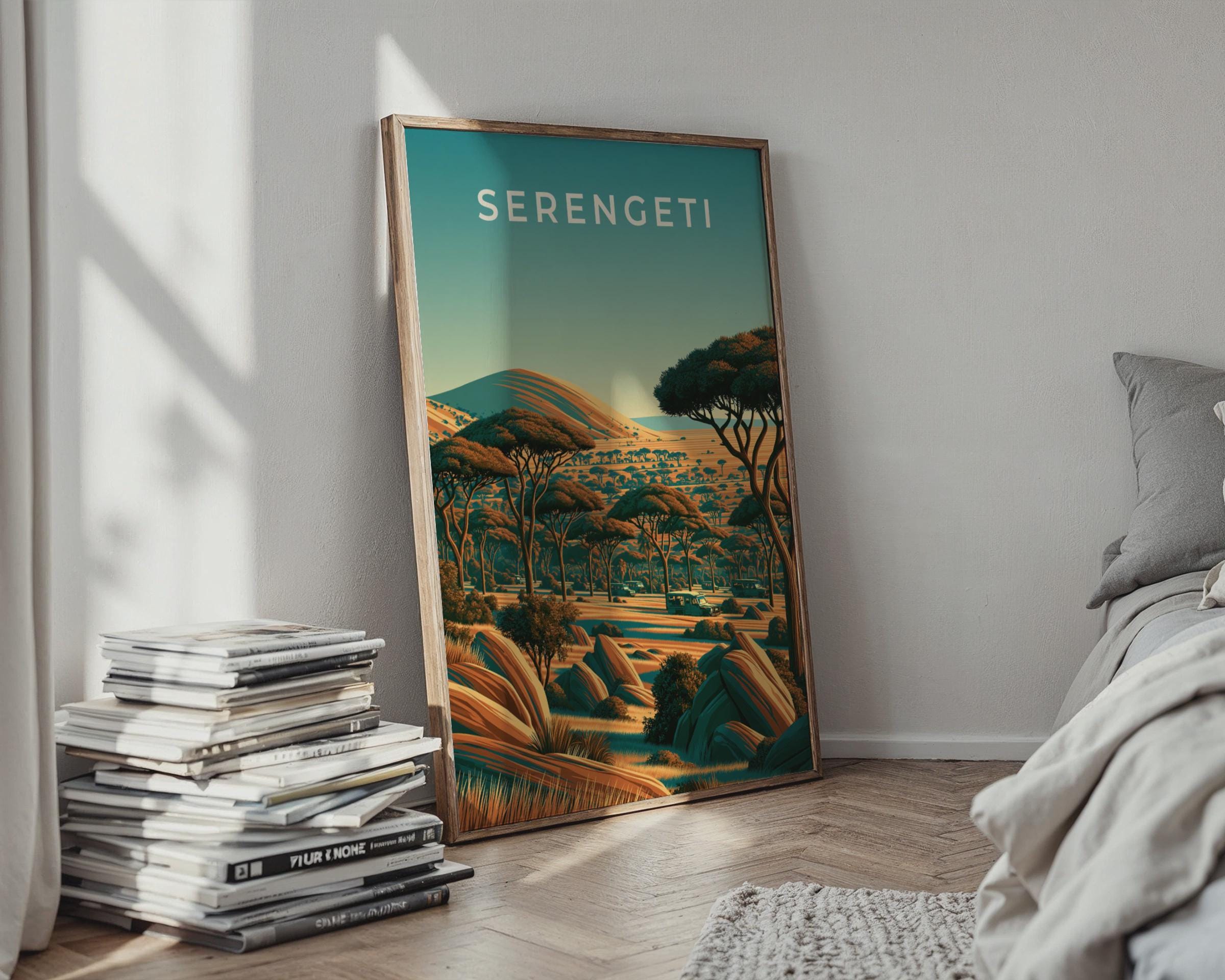 Serengeti Print, Africa Safari Wall Art, Savanna Landscape Poster - Travel Wall Art