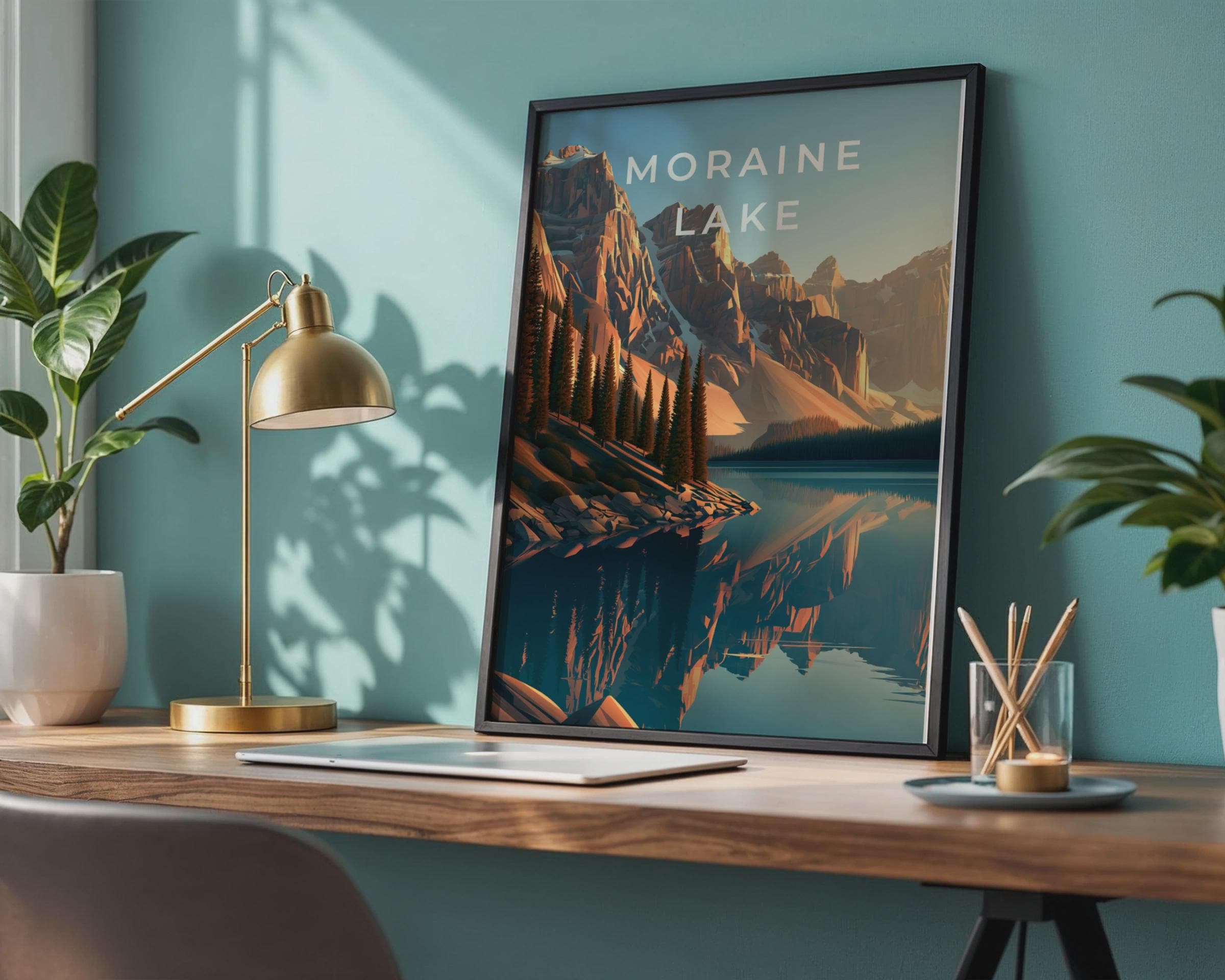 Moraine Lake Print, Banff Canada Mountain Wall Art, Rocky Mountain Poster - Travel Wall Art