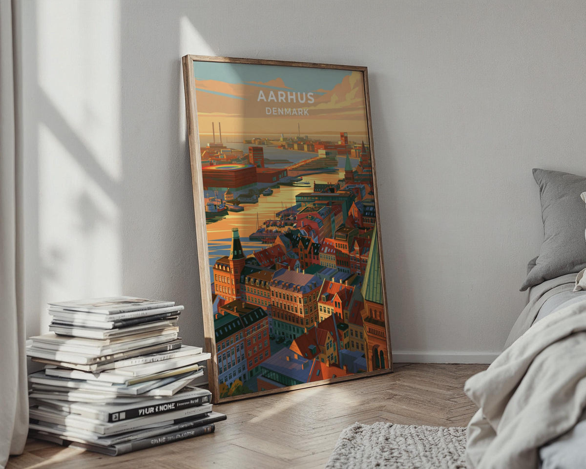 Aarhus Denmark Travel Poster