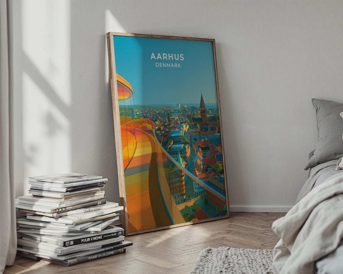 Aarhus Denmark Travel Poster