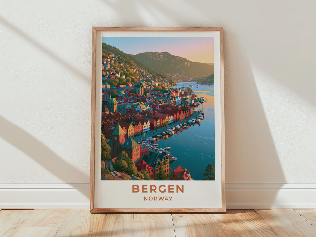 Bergen Norway Travel Poster