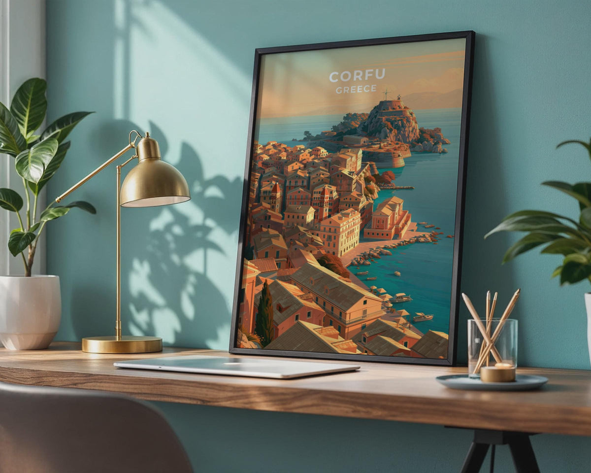 Corfu Greece Travel Poster