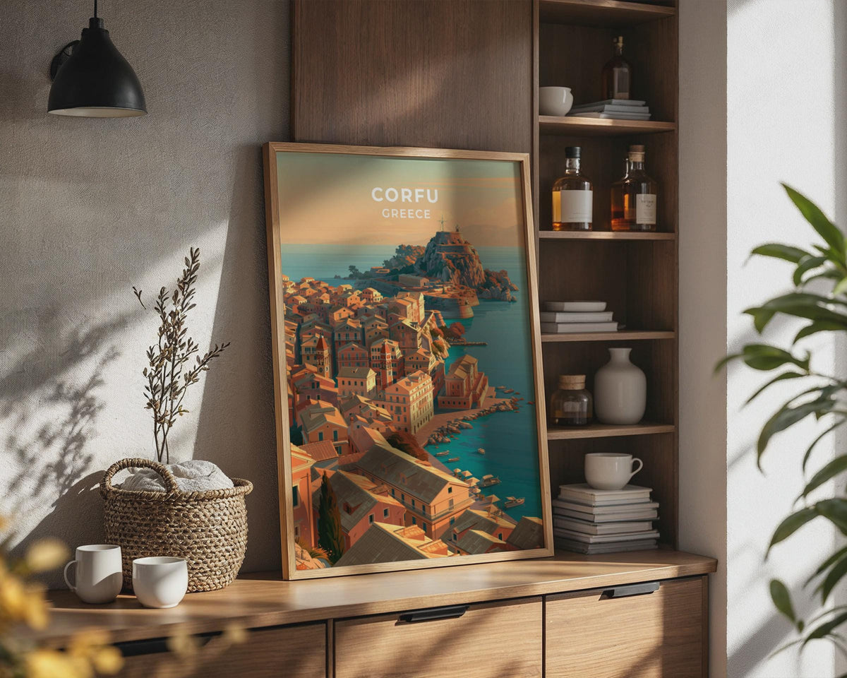 Corfu Greece Travel Poster