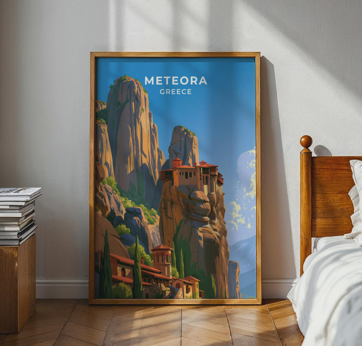 Meteora Greece Travel Poster