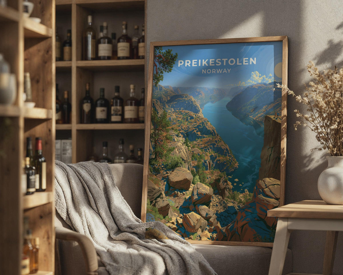 Preikestolen Norway Travel Poster