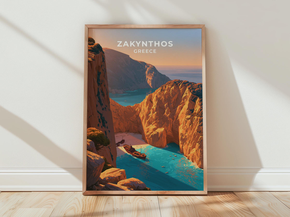 Zakynthos Greece Travel Poster