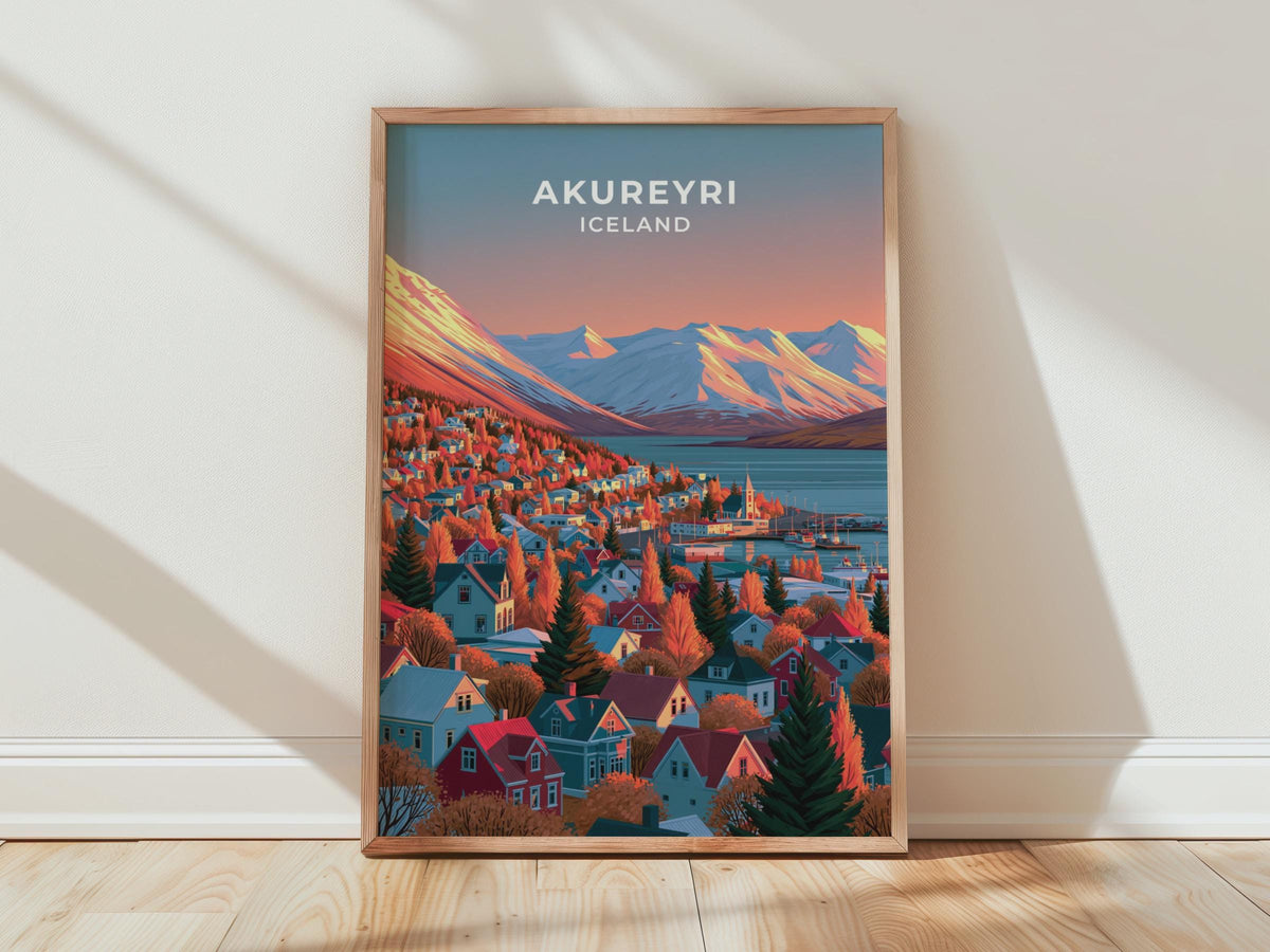 Akureyri Iceland Travel Poster