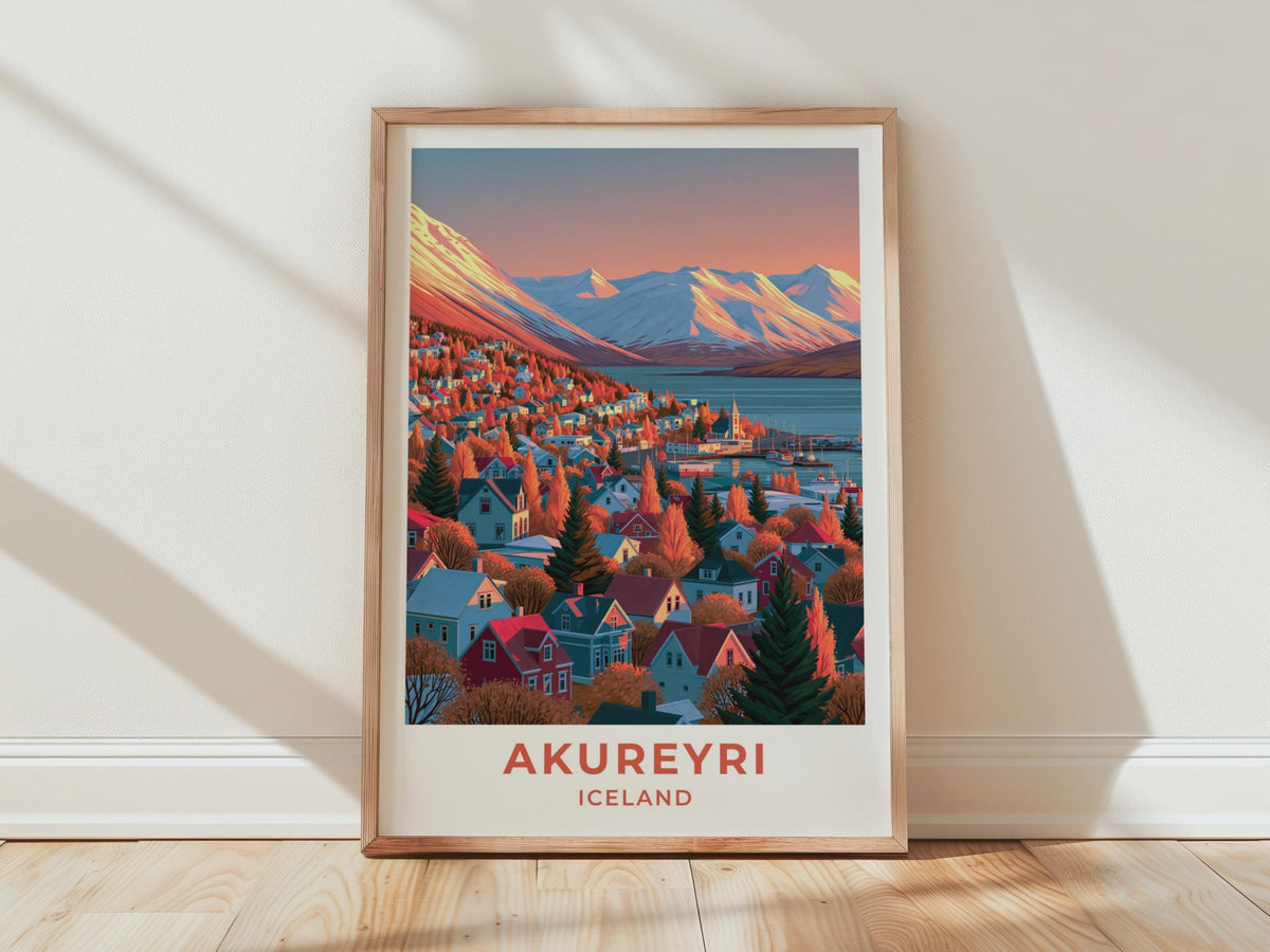 Akureyri Iceland Travel Poster