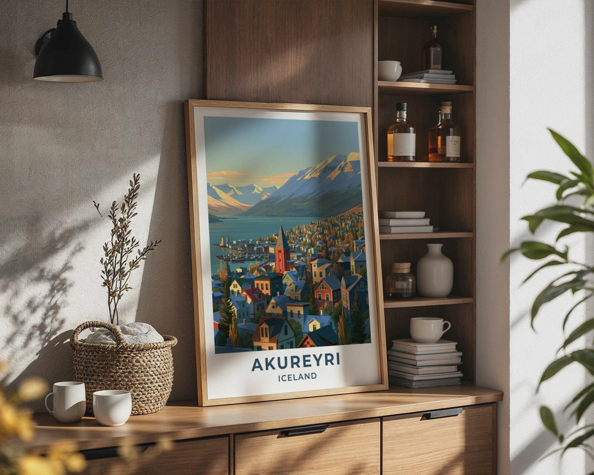 Akureyri Iceland Travel Poster