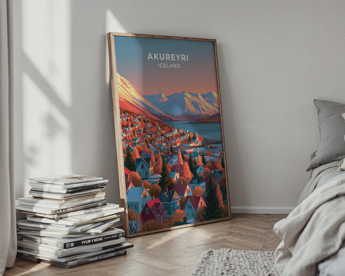 Akureyri Iceland Travel Poster