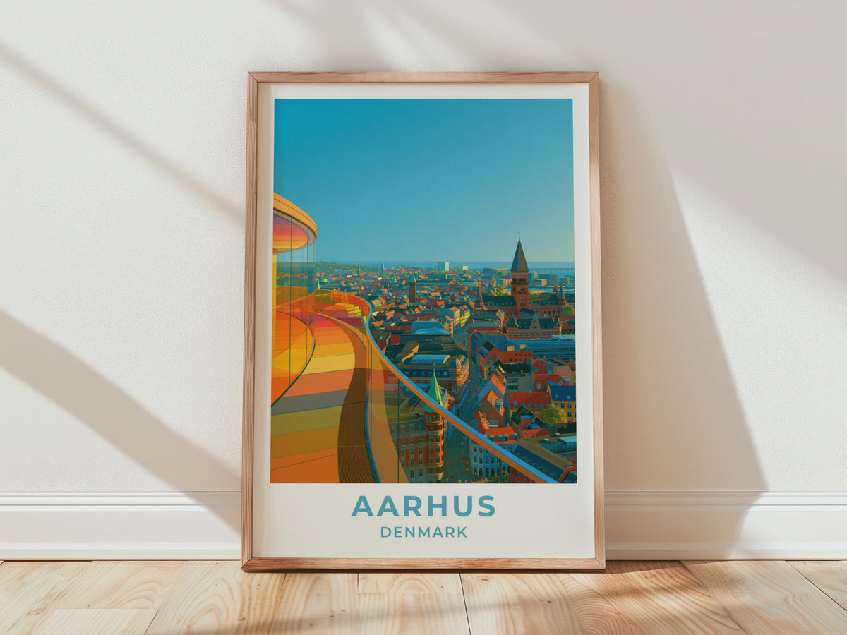 Aarhus Denmark Travel Poster