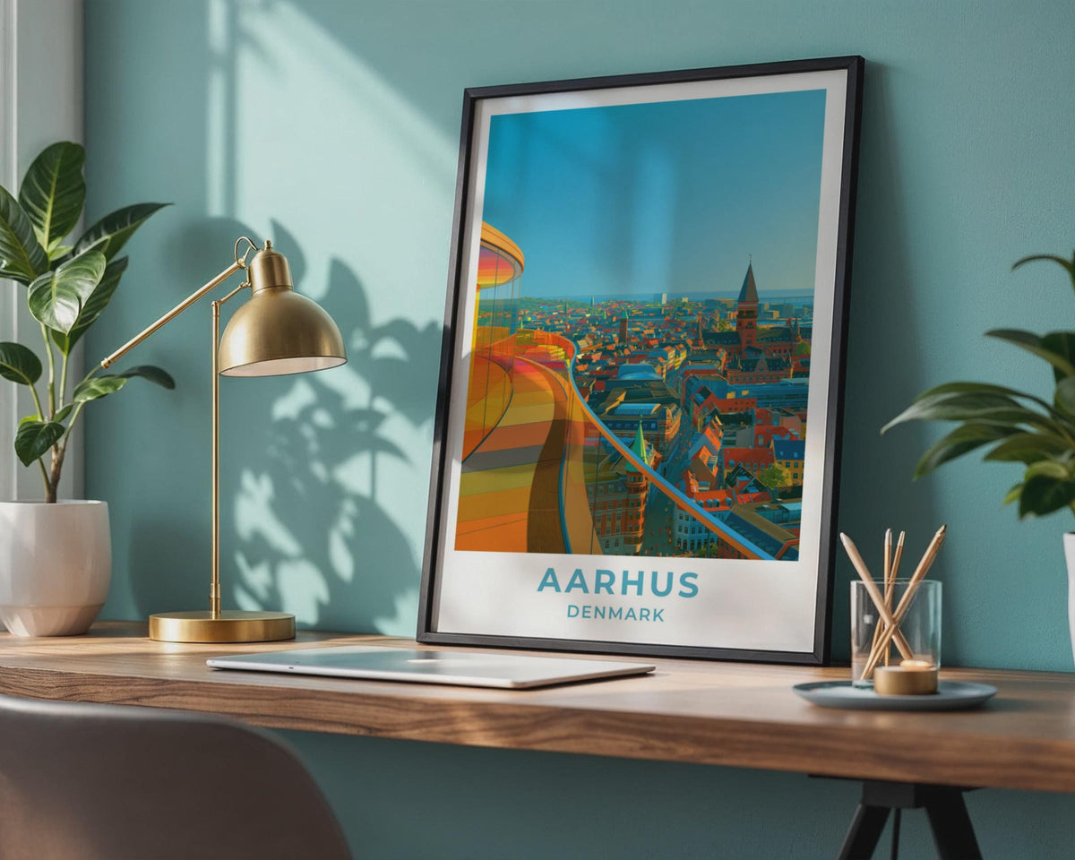 Aarhus Denmark Travel Poster