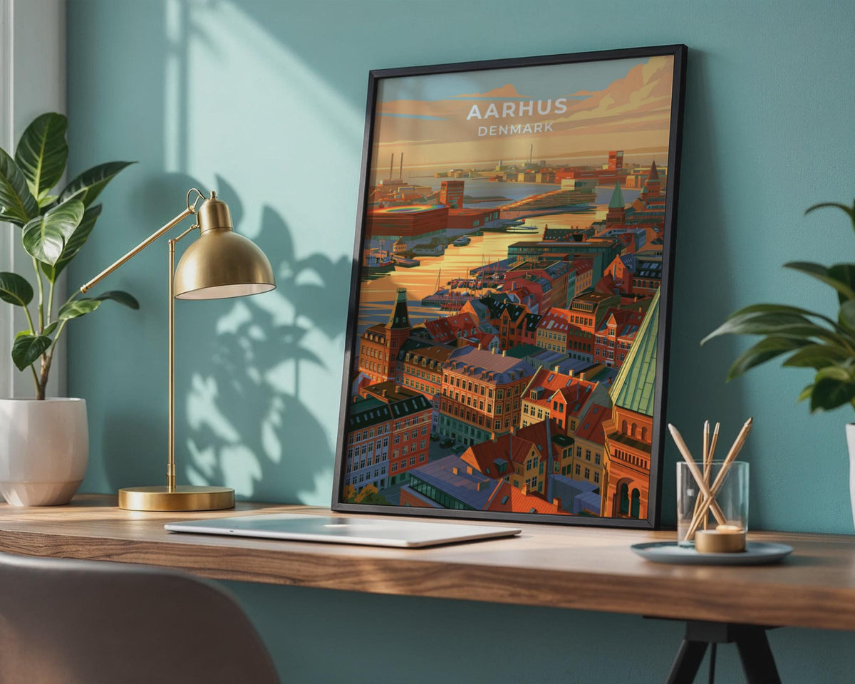 Aarhus Denmark Travel Poster
