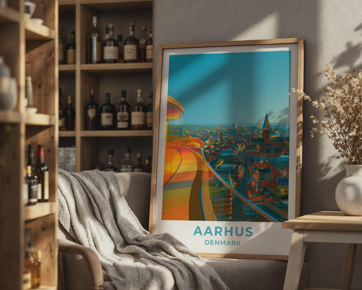 Aarhus Denmark Travel Poster