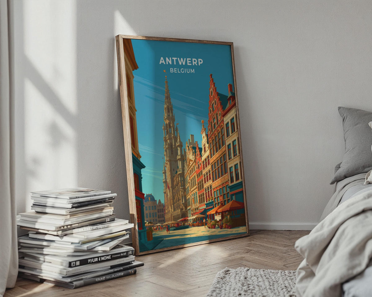 Antwerp Belgium Travel Poster