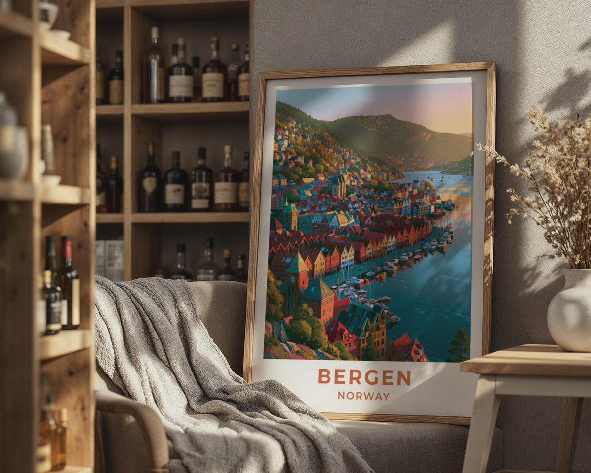 Bergen Norway Travel Poster