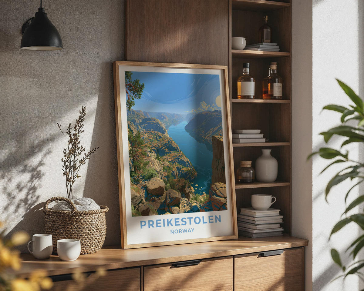 Preikestolen Norway Travel Poster