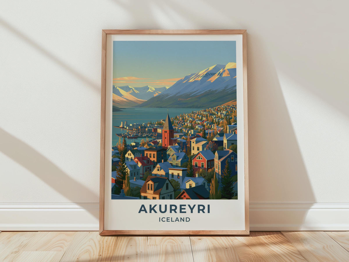 Akureyri Iceland Travel Poster