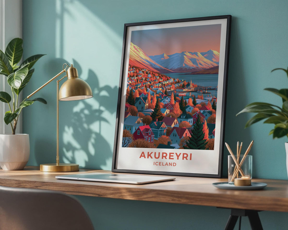 Akureyri Iceland Travel Poster