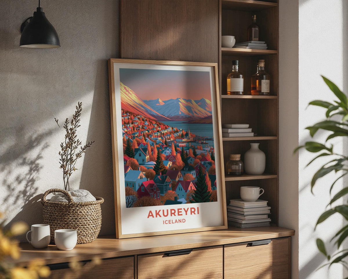 Akureyri Iceland Travel Poster