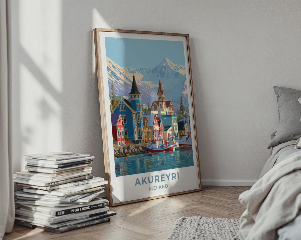 Akureyri Iceland Travel Poster