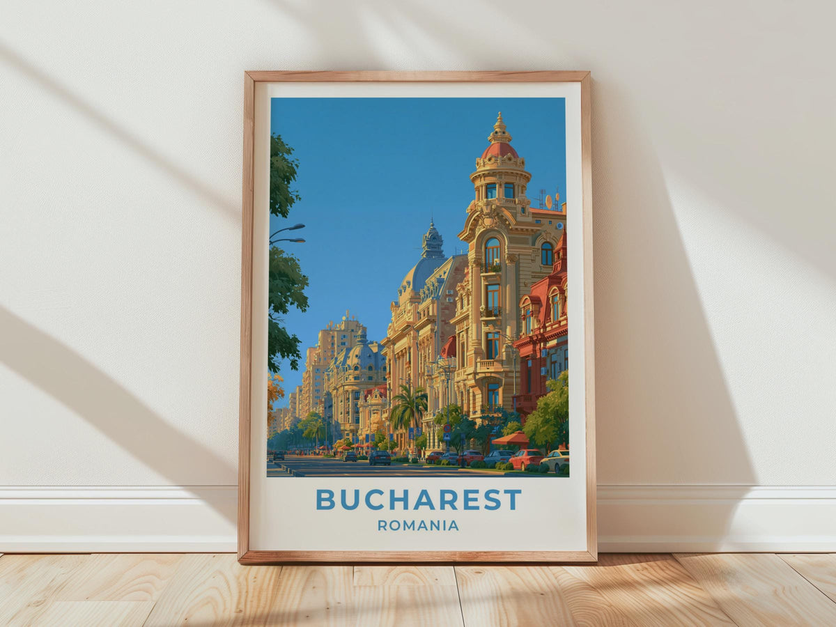 Bucharest Romania Travel Poster