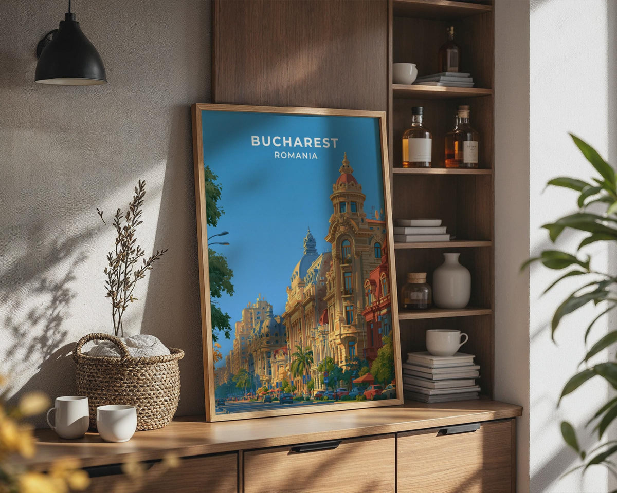 Bucharest Romania Travel Poster