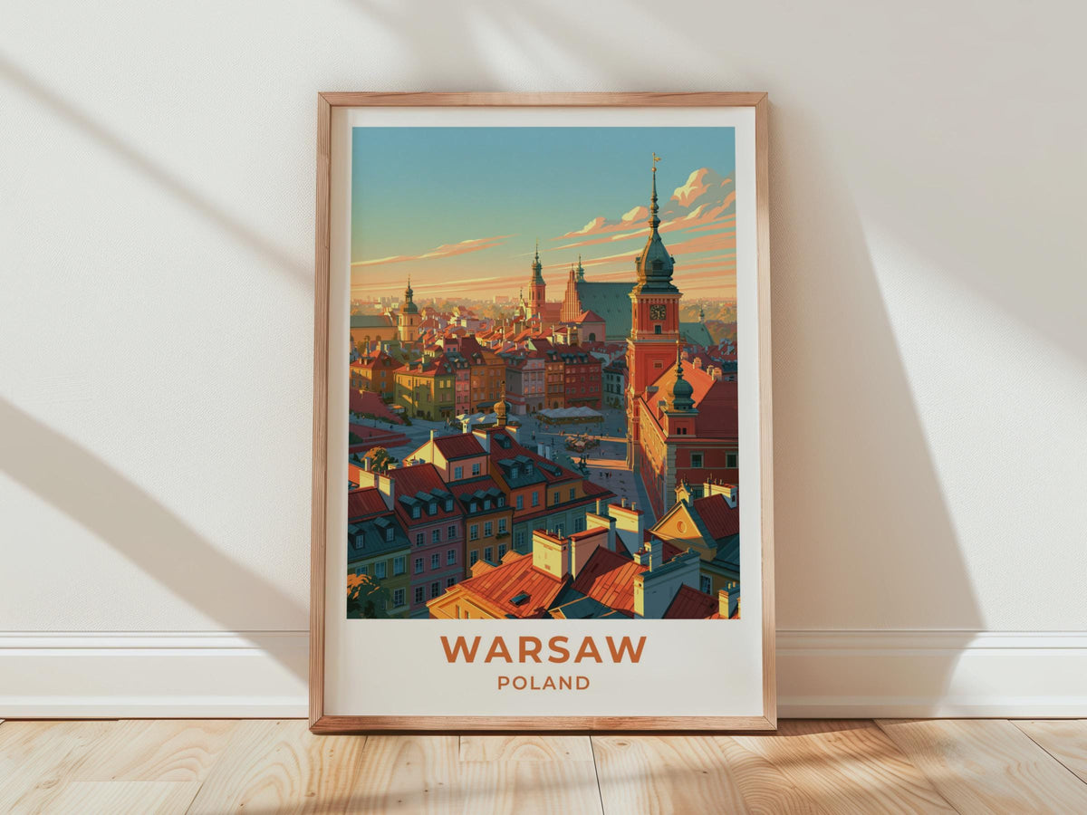 Warsaw Poland Travel Poster